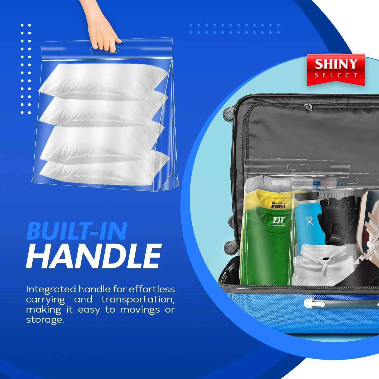 [ 25 BAGS ] JUMBO SIZE Travel Bags - With HANDLES - Heavy Duty Materials - DOUBLE ZIPPER TOP - 8 Gallon Bag Size 22" x 22" - Summer Travel, Picnics, Beach, Pool, Vacation, 25 pound Turkey Brining Bags