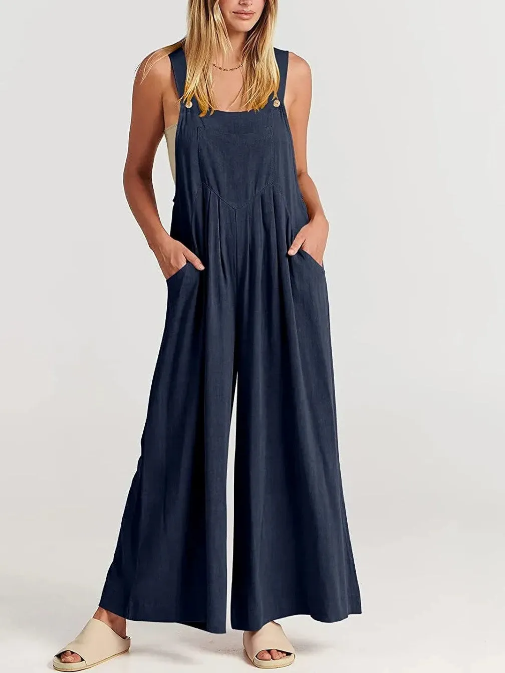 🥰 Plus Size Wide Leg Overalls Jumpsuit