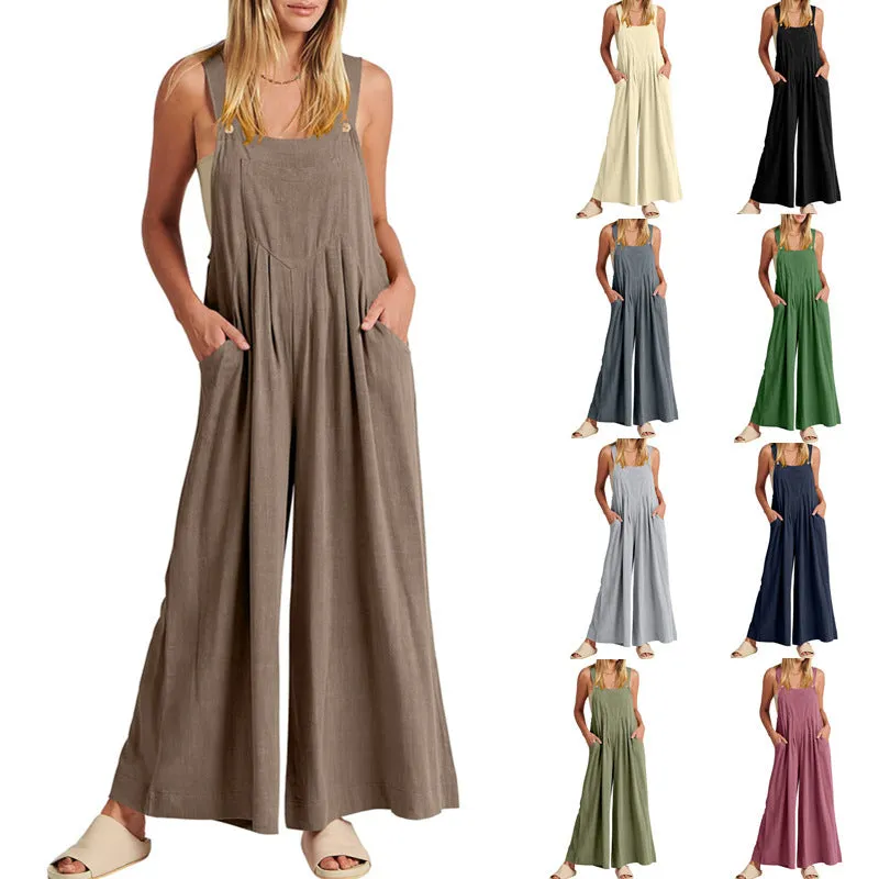 🥰 Plus Size Wide Leg Overalls Jumpsuit
