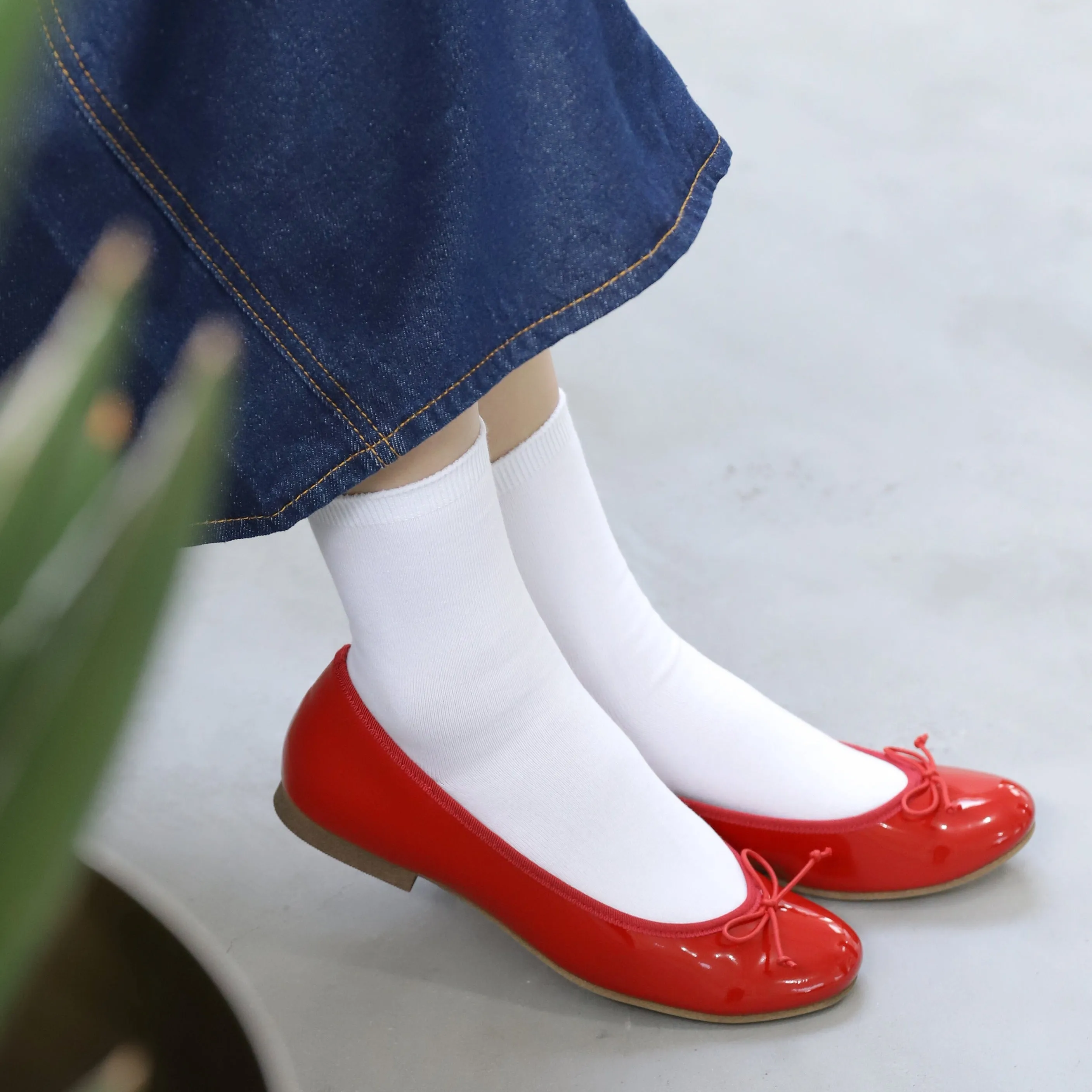 011141065 Plain Crew Socks M