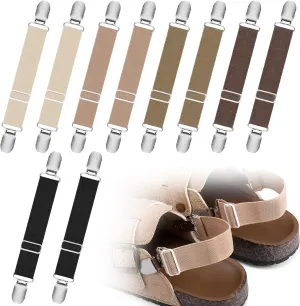 5 Pairs Elastic Shoe Straps Adjustable Sandal Heel Strap Anti-Loose Shoe Ankle Belt for Clogs Mule Footbed Cork Platform Slipper Suede Leather Mules Potato Boot Sandals