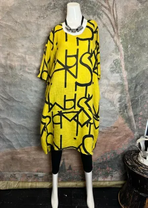 91470 S/Slv Tunic Letter Dress-MANGO