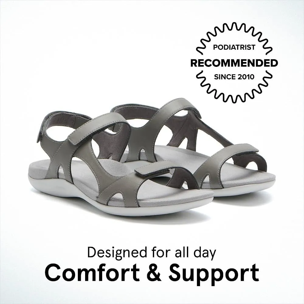ABEO Oasis Sport Sandal | Walking Sandals Women | Water Resistant Leather Sandals | Three Points of Adjustability | Built-in Orthotic Insole