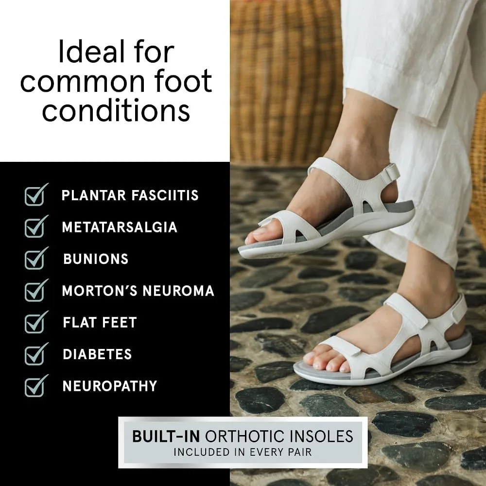 ABEO Oasis Sport Sandal | Walking Sandals Women | Water Resistant Leather Sandals | Three Points of Adjustability | Built-in Orthotic Insole