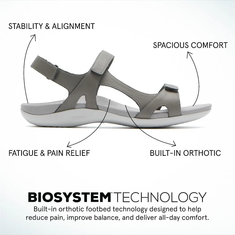 ABEO Oasis Sport Sandal | Walking Sandals Women | Water Resistant Leather Sandals | Three Points of Adjustability | Built-in Orthotic Insole