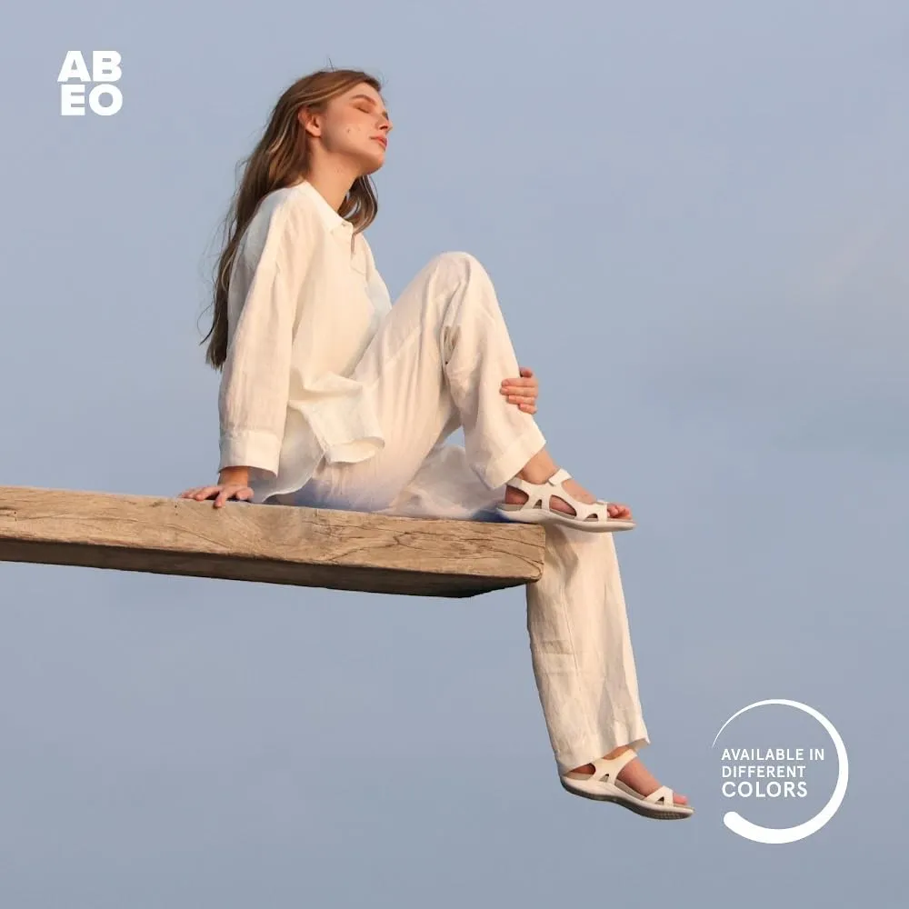 ABEO Oasis Sport Sandal | Walking Sandals Women | Water Resistant Leather Sandals | Three Points of Adjustability | Built-in Orthotic Insole