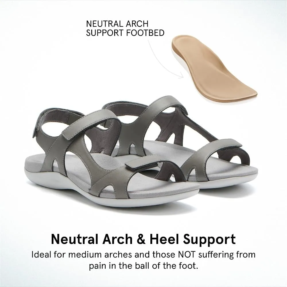 ABEO Oasis Sport Sandal | Walking Sandals Women | Water Resistant Leather Sandals | Three Points of Adjustability | Built-in Orthotic Insole