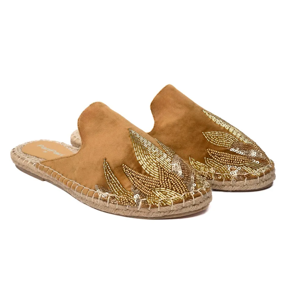 Agni Tan Espadrilles Flats