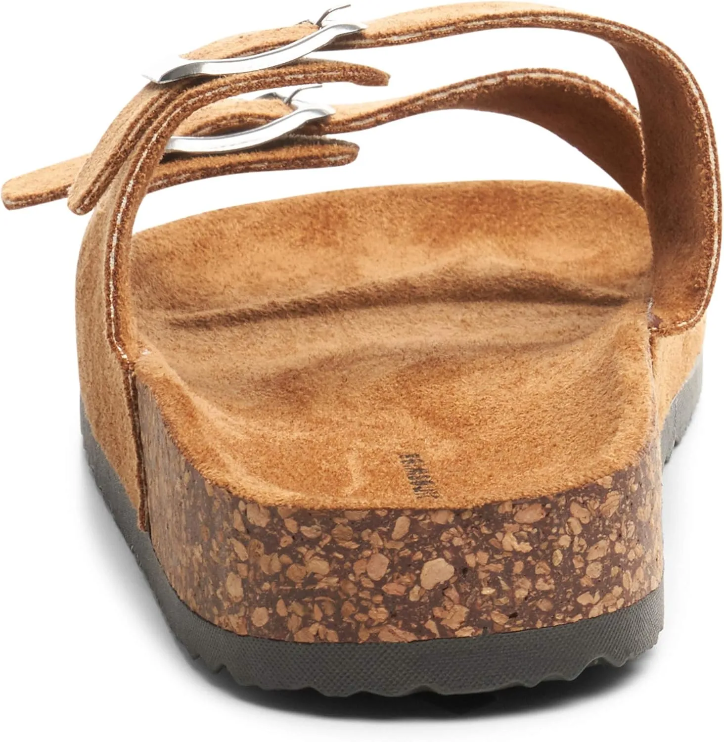 Alpine Swiss Womens Double Strap Contour Sandals | Adjustable Buckle Slides | Vegan Leather Footbed Sandals | Ergonomic Cork-Inspired Sole | Casual Summer Footwear Slip On Slides with Buckles