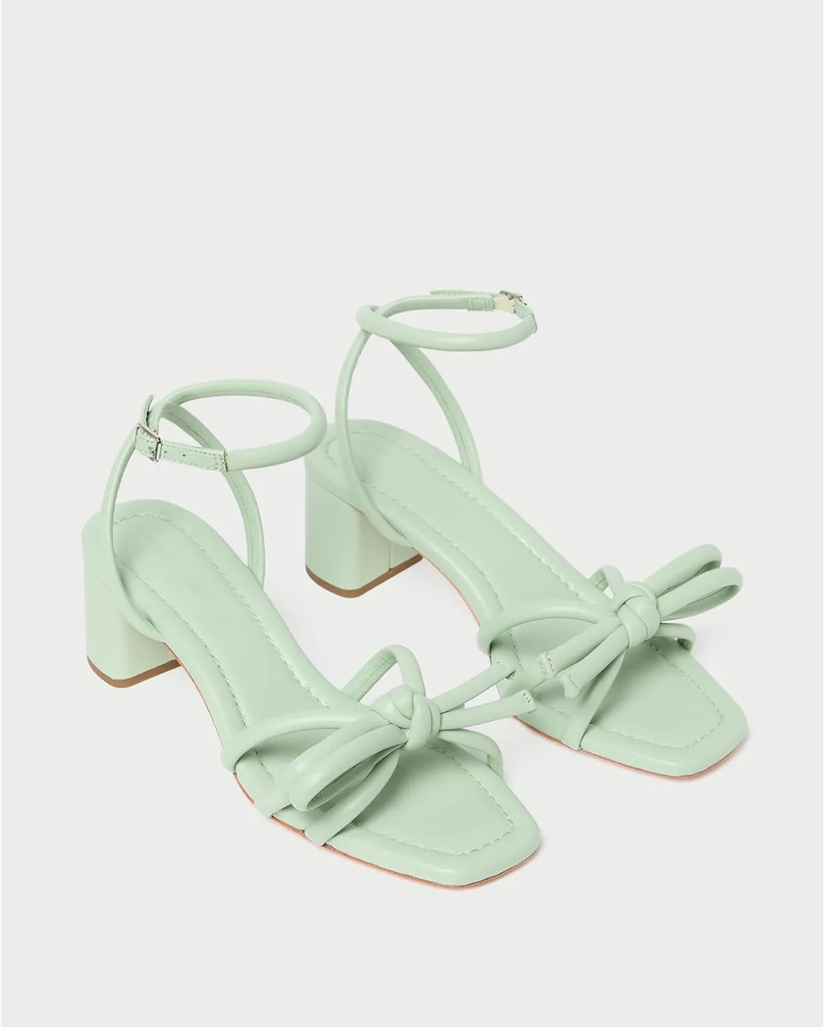 Arqa Bow-embellished Natural Raffia Heeled Sandals for Women Open Squared Toe Block Mid Heel Ankle Strap Sandal Summer Wedding Party Dressy Shoes