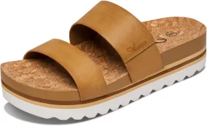 Athlefit Women's Platform Slide Sandals Comfortable Crok Footbed Arch Support Slip On Summer Beach Flatform Sandals