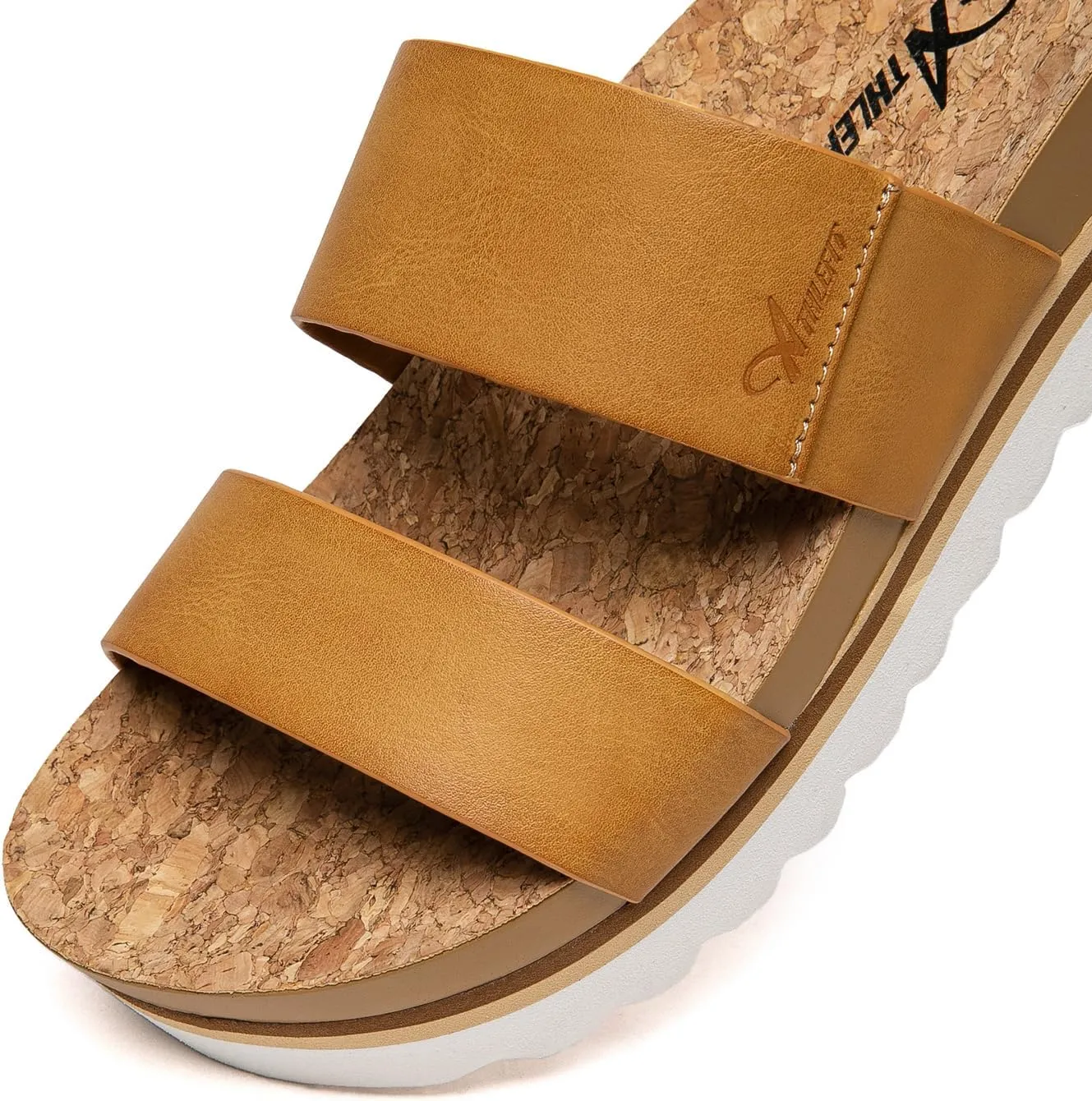 Athlefit Women's Platform Slide Sandals Comfortable Crok Footbed Arch Support Slip On Summer Beach Flatform Sandals