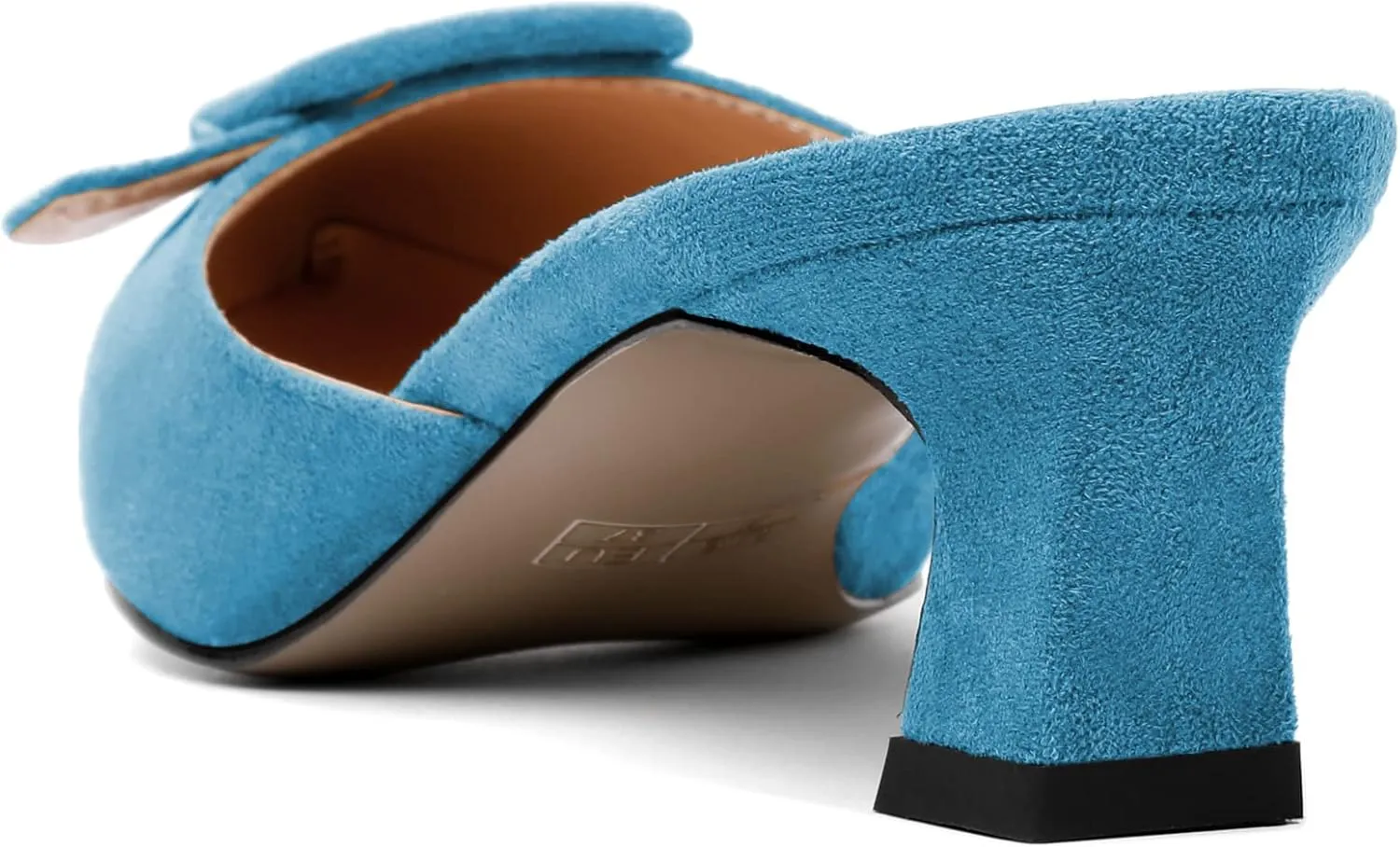 AUMOTE Women's Low Heel Mules Pointed Toe Kitten Heel Sandals Slip On Low Heeled Pump Solid Slippers for Dress Wedding Ladies Shoes 1.96 Inch