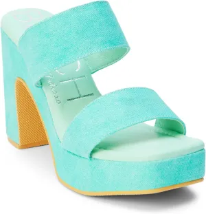 BEACH by Matisse Womens Gem Platform Block Casual Sandals Casual High Heel 3" & Up - Blue
