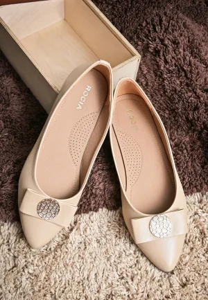 Beige Women Ballerinas