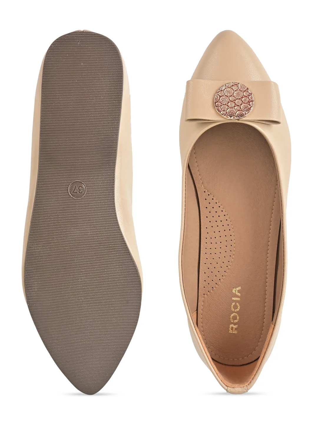 Beige Women Ballerinas