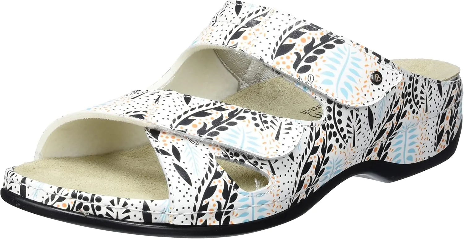 Berkemann Women's Janna mules, Wild Meadow White, 10.5 US