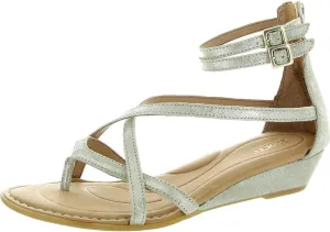 BORN Womens Metallic Leather Gladiator Sandals