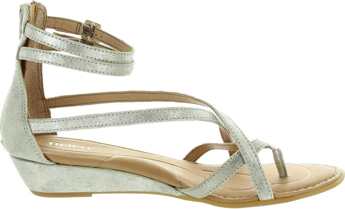 BORN Womens Metallic Leather Gladiator Sandals