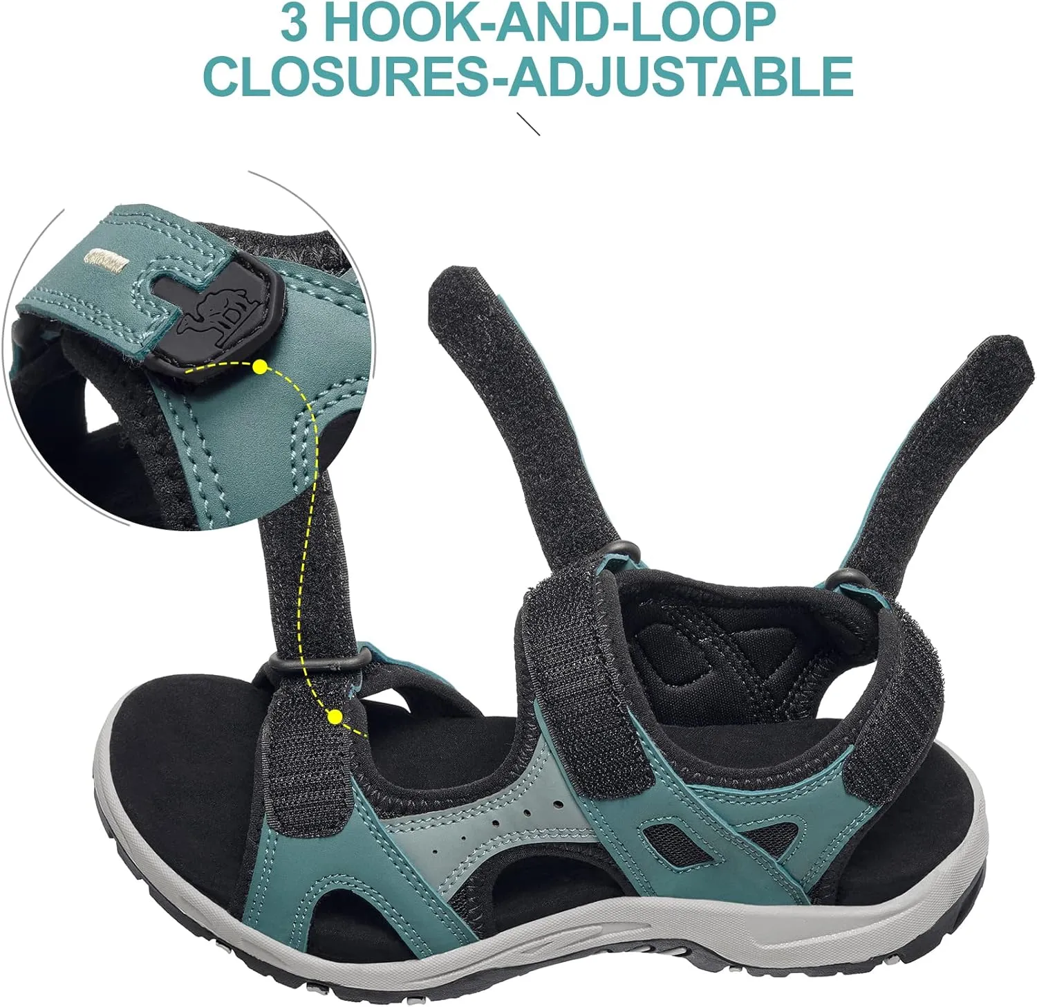 CAMEL CROWN Comfortable Hiking Sandals for Women Waterproof Sport Sandals for Walking Beach Water with Arch Support