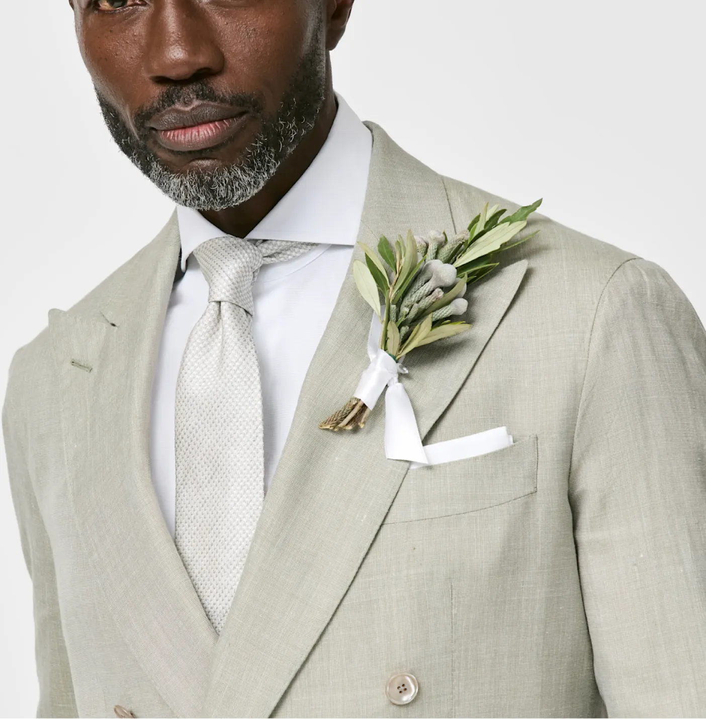 Carlo Barbera Sage Green Wool Silk Linen Plain Weave