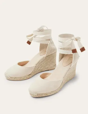 Cassie Espadrilles mit hohem Keilabsatz-Hellbeige