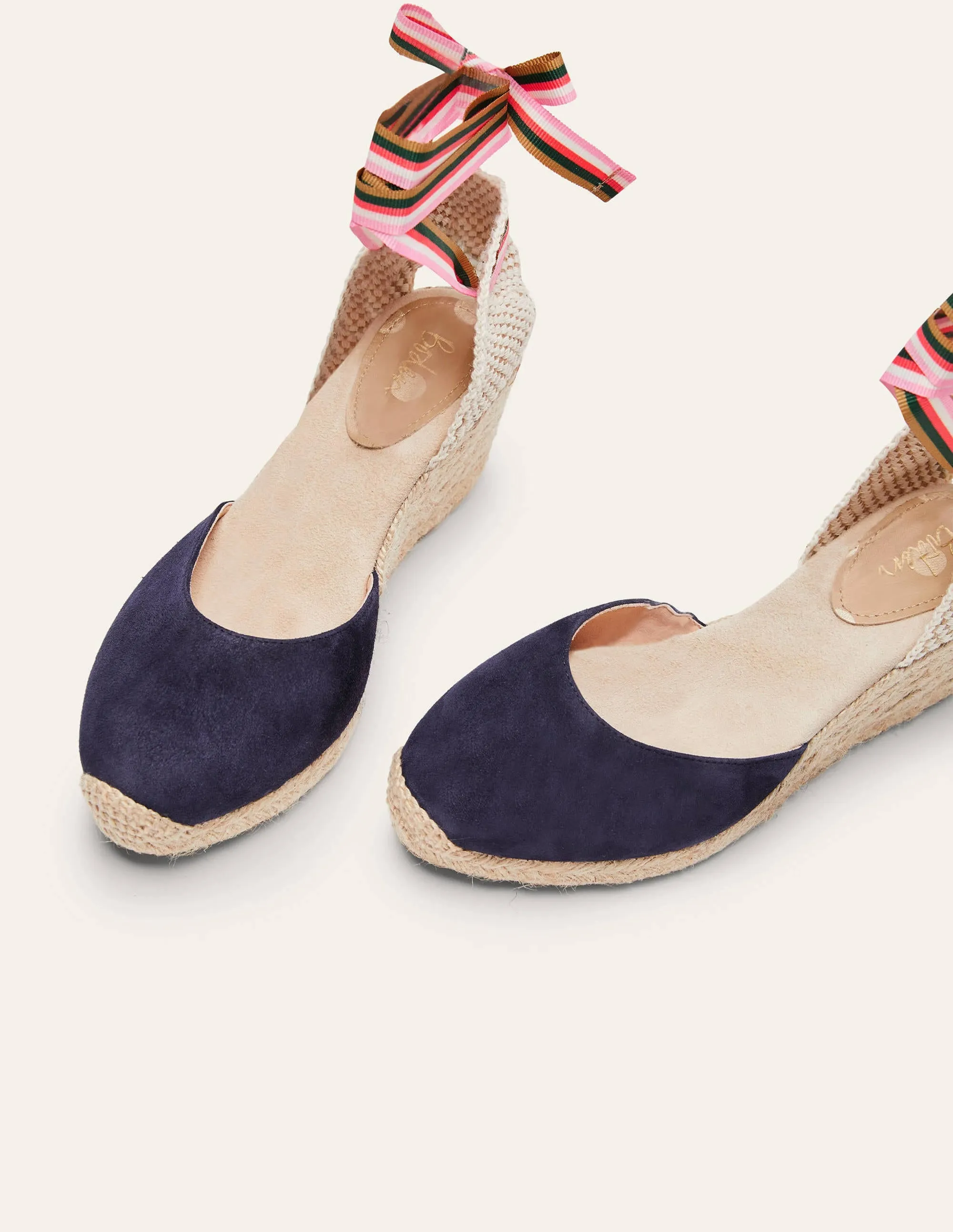 Cassie Espadrilles mit Keilabsatz-Navy/Bunt, Gestreiftes Band