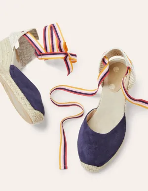 Cassie Espadrilles mit Keilabsatz-Navy/Bunt, Gestreiftes Band