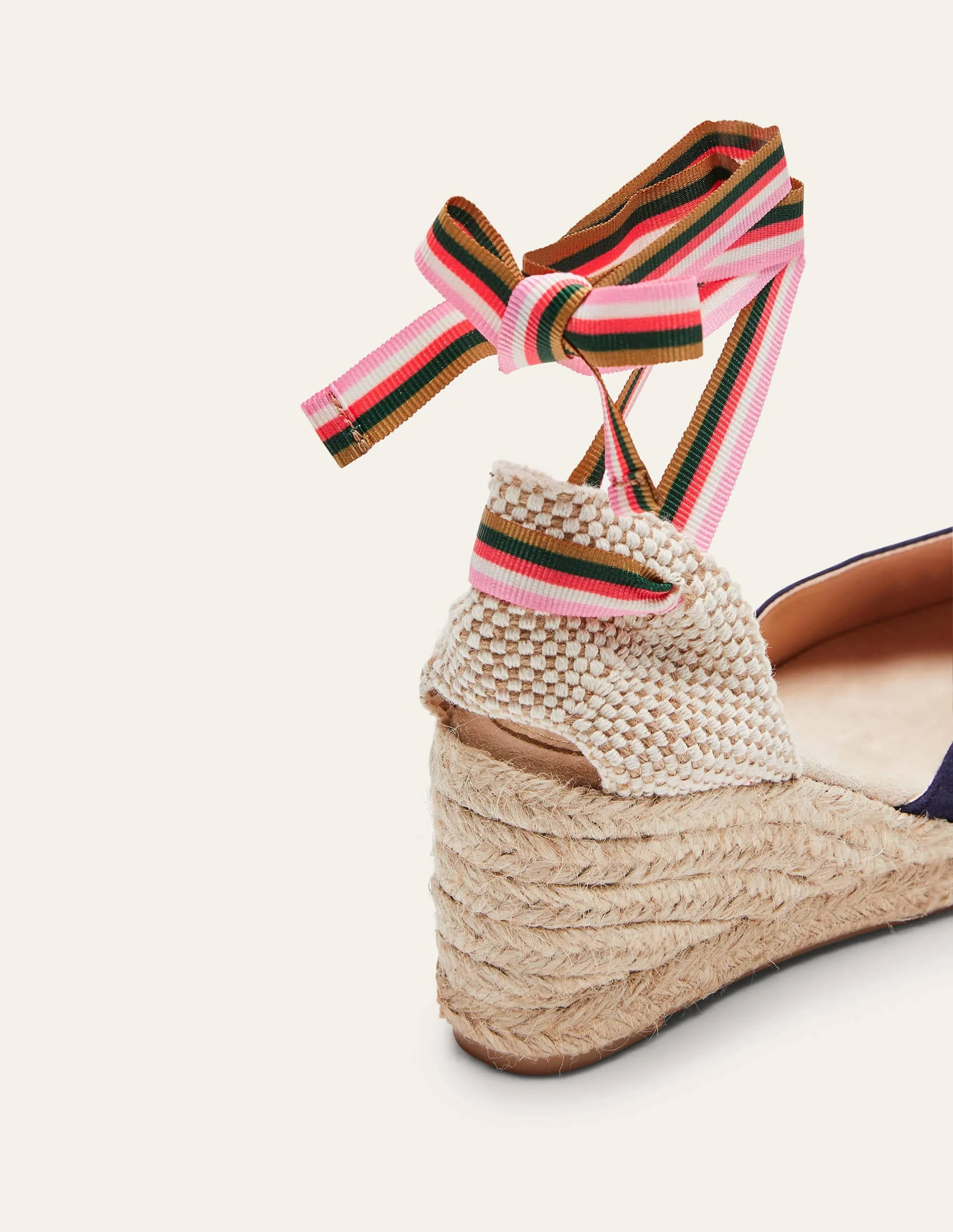 Cassie Espadrilles mit Keilabsatz-Navy/Bunt, Gestreiftes Band