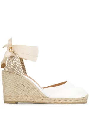 Castaner Carina White Wedge Espadrilles