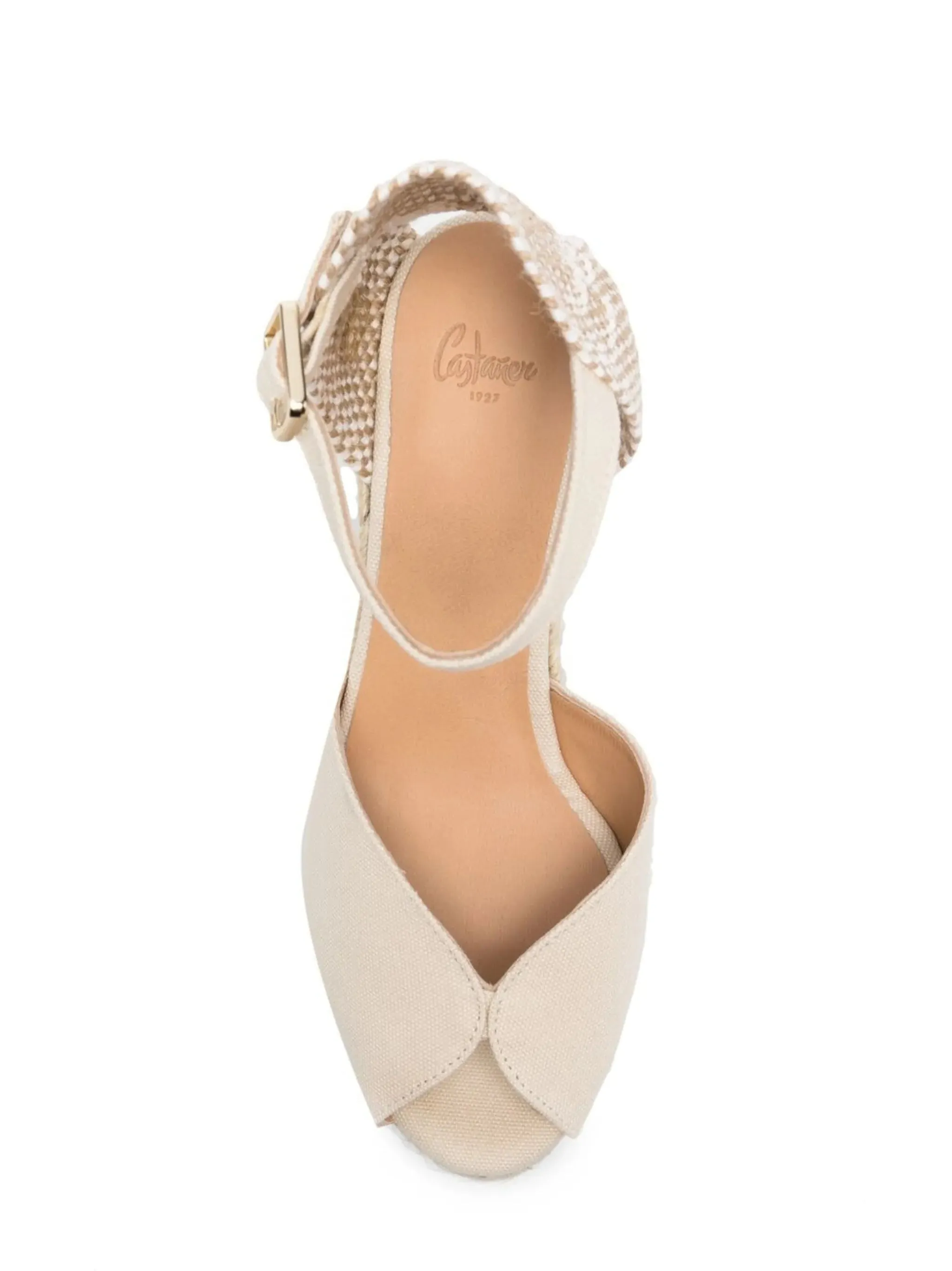 Castaner White Raffia Wedges