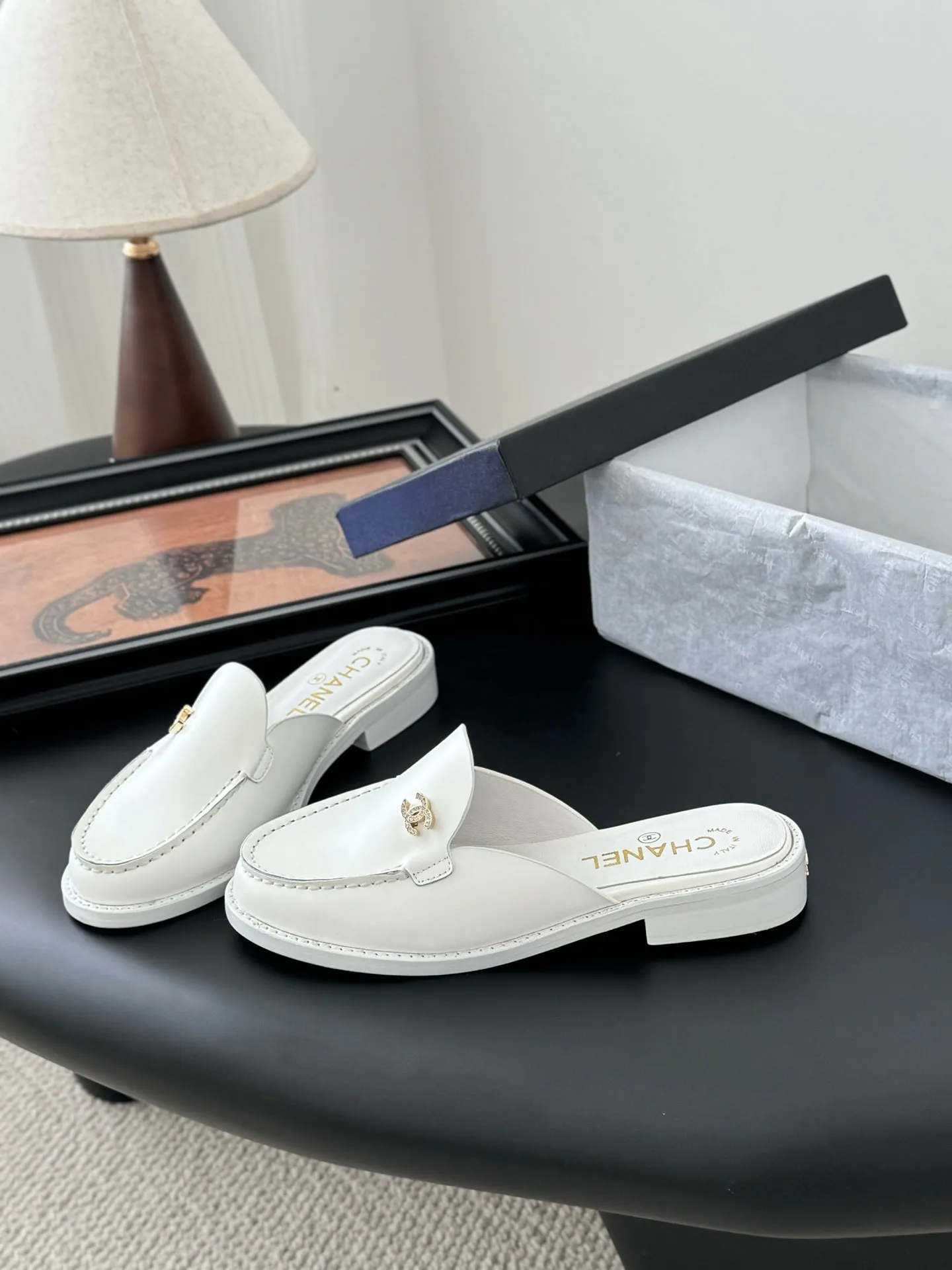 CC 25C Mule White Calfskin 280563
