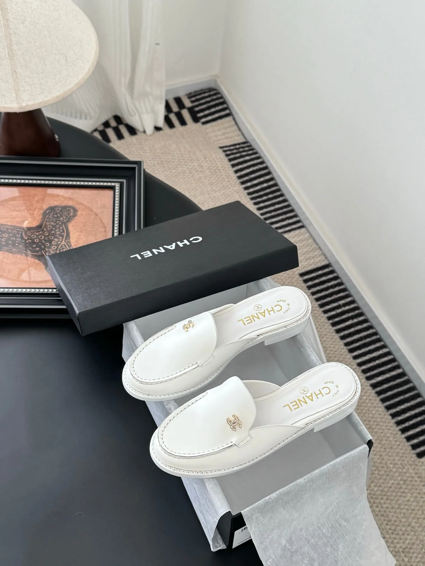 CC 25C Mule White Calfskin 280563