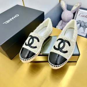 CC 25s Slip–on Espadrilles Black Beige Tweed 297825