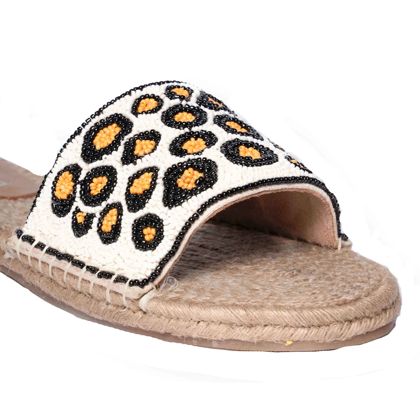 Cheetah Beaded Sandals Flats
