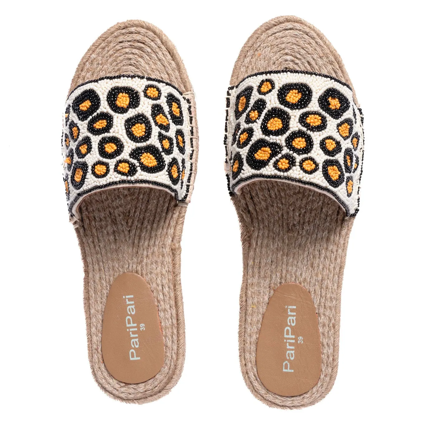 Cheetah Beaded Sandals Flats