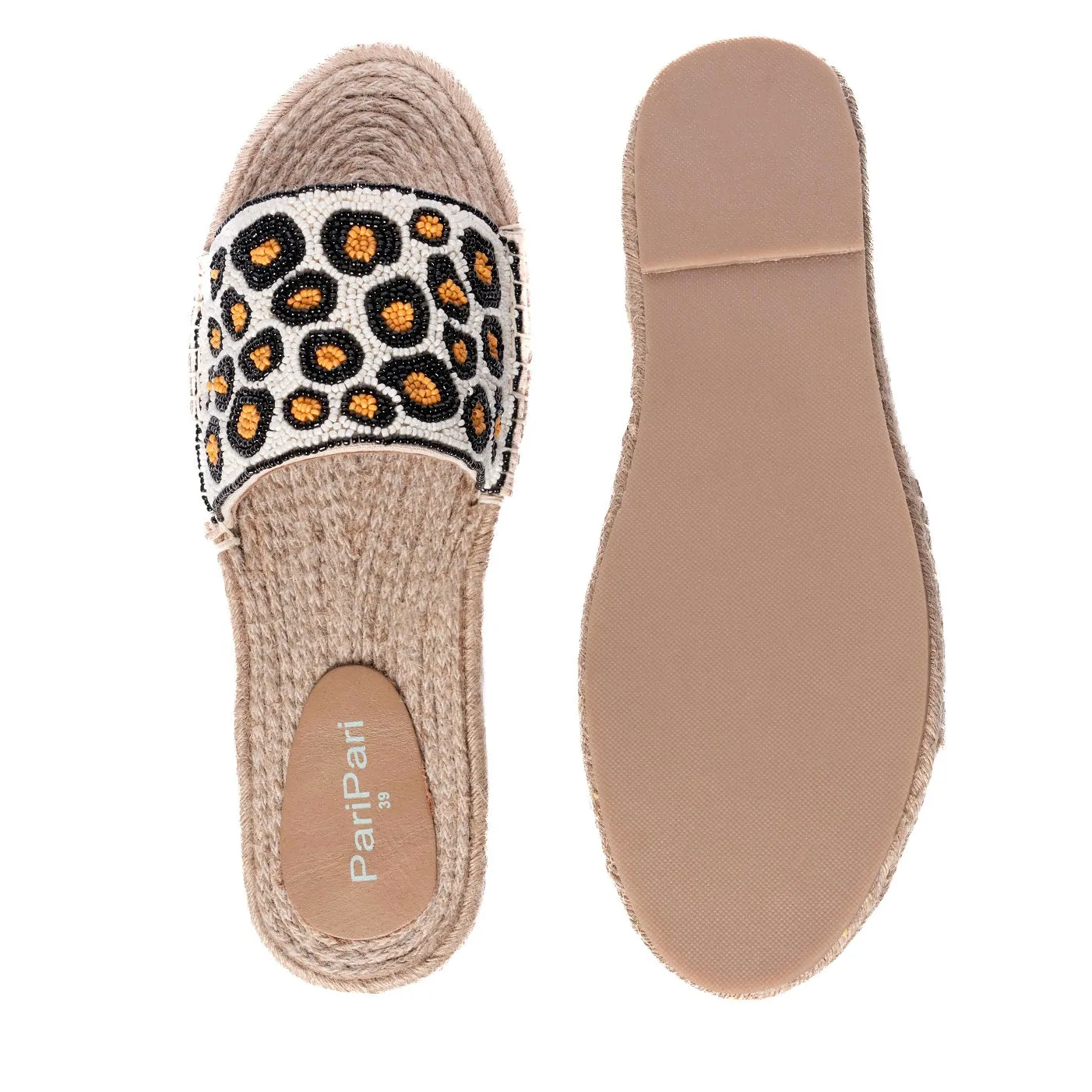 Cheetah Beaded Sandals Flats