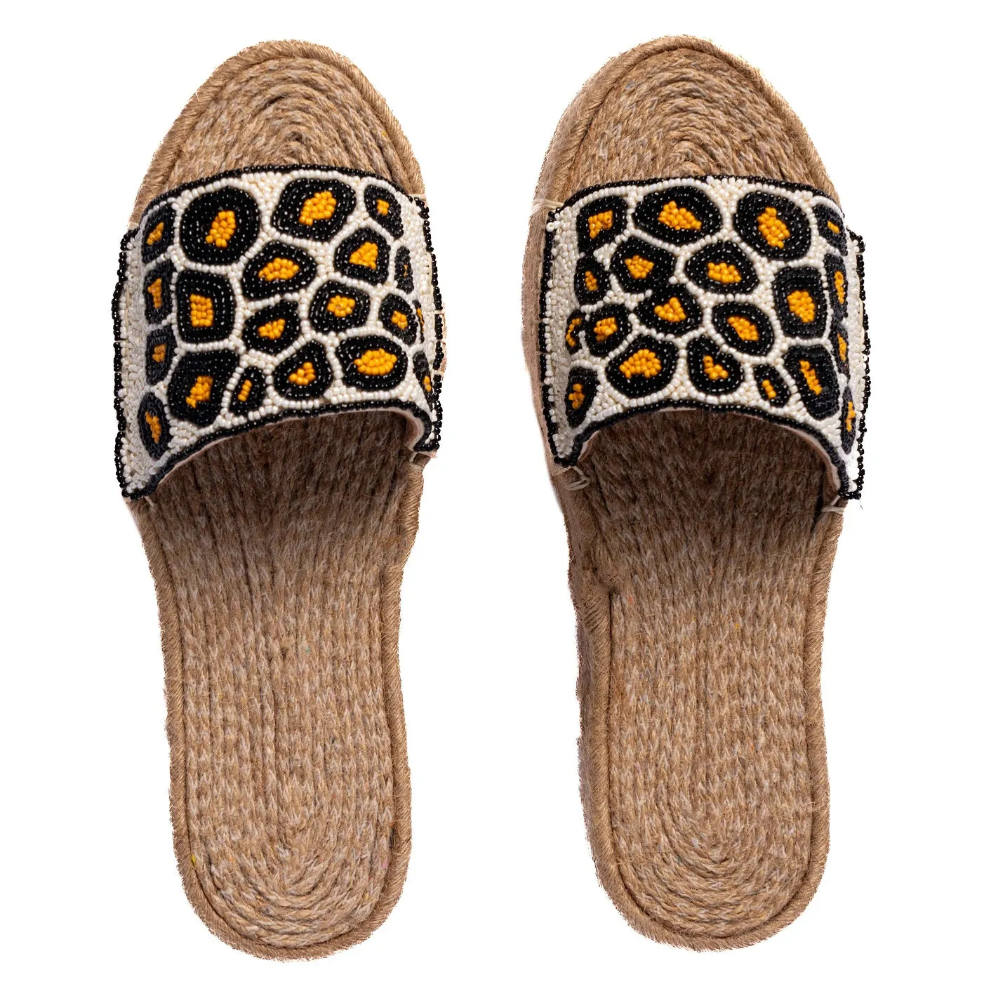 Cheetah Beaded Sandals Platforms