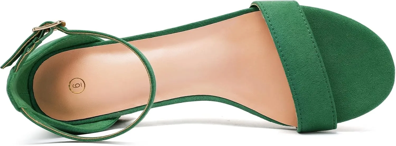 COASIS Women's Chunky Block Heels Open Toe Ankle Strap 3.5 Inch Heeled Sandals