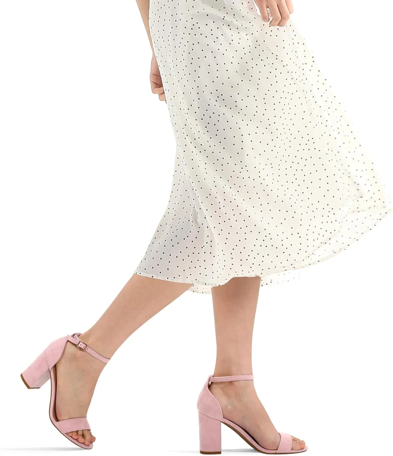 COASIS Women's Chunky Block Heels Open Toe Ankle Strap 3.5 Inch Heeled Sandals