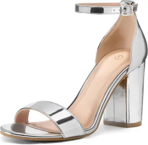 COASIS Women's Chunky Block Heels Open Toe Ankle Strap 3.5 Inch Heeled Sandals