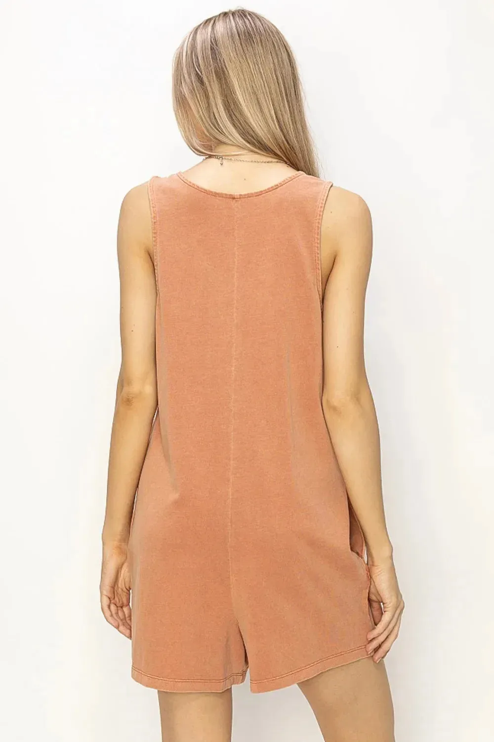 Cotton Boho Wide Shoulder Strap V-Neck Relax Fit Romper