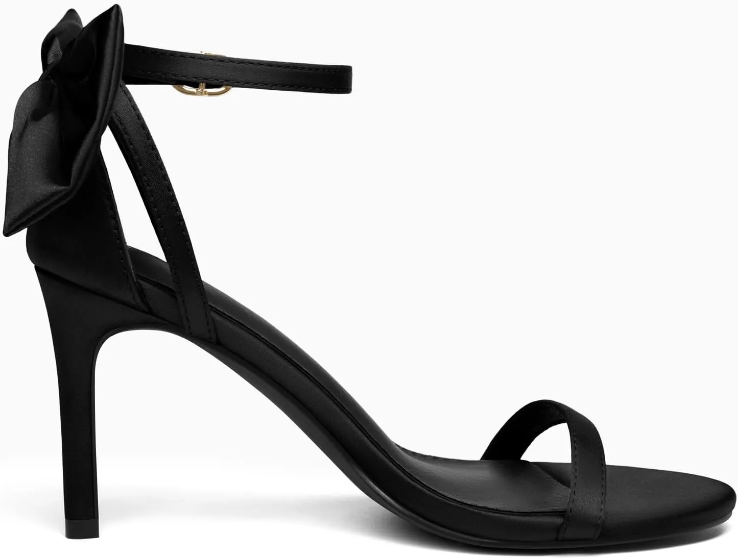 Coutgo Womens Ankle Strap High Heels Open Toe Stiletto Bow Tie Knot Heeled Sandals Fashion Wedding Dress Pump Shoes