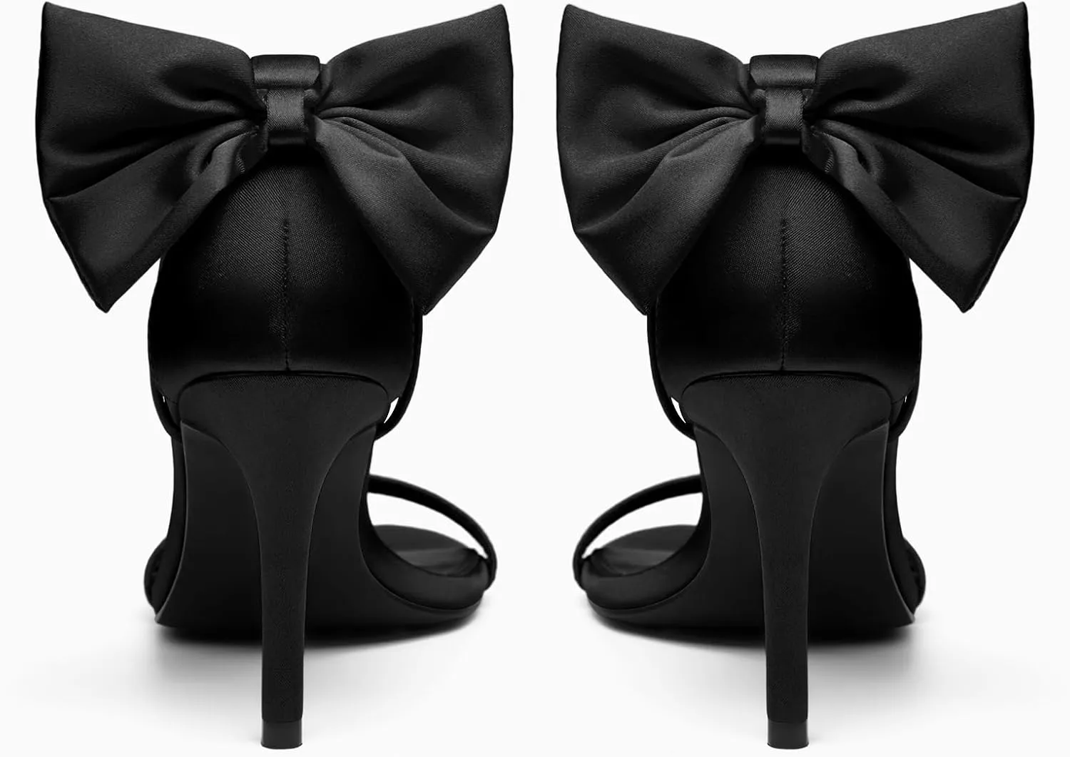 Coutgo Womens Ankle Strap High Heels Open Toe Stiletto Bow Tie Knot Heeled Sandals Fashion Wedding Dress Pump Shoes