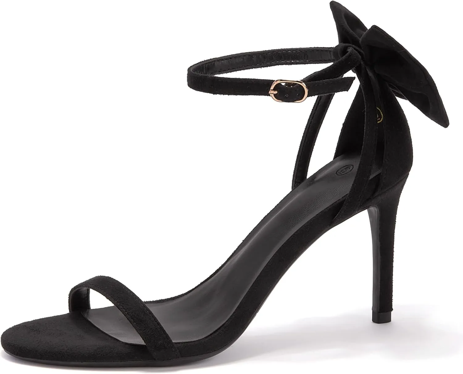 Coutgo Womens Ankle Strap High Heels Open Toe Stiletto Bow Tie Knot Heeled Sandals Fashion Wedding Dress Pump Shoes