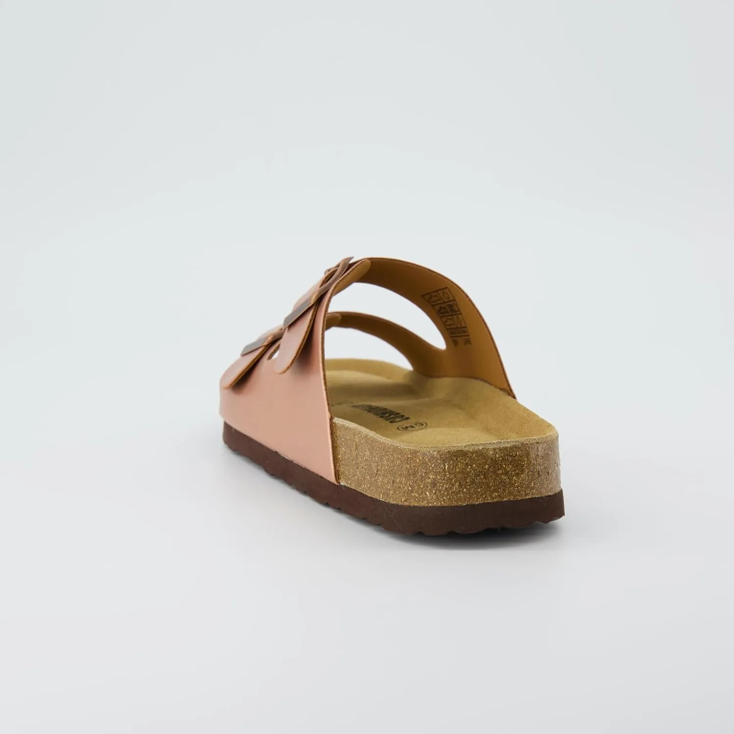 CUSHIONAIRE Lane Cork Footbed Sandals for Women – Comfortable Double Buckle Slip-On with Genuine Suede Footbed & Arch Support Slides for Women Footwear