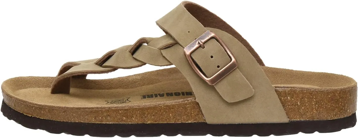 CUSHIONAIRE Women's Libby Cork footbed Sandal with  Comfort and Wide Widths Available,