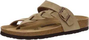CUSHIONAIRE Women's Libby Cork footbed Sandal with  Comfort and Wide Widths Available,