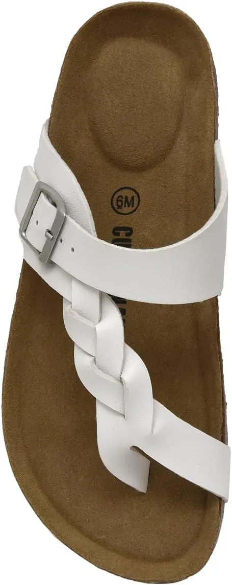 CUSHIONAIRE Women's Libby Cork footbed Sandal with  Comfort and Wide Widths Available,