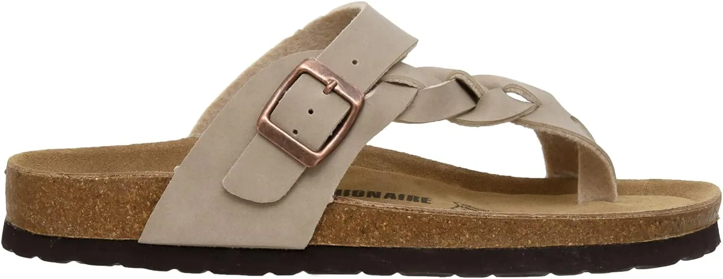CUSHIONAIRE Women's Libby Cork footbed Sandal with  Comfort and Wide Widths Available,
